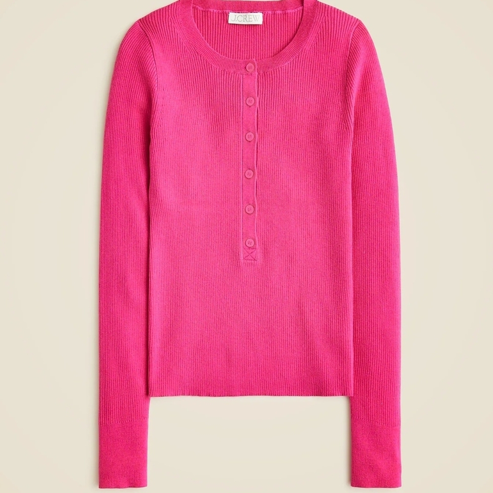 J.Crew Retail Tencel Blend Henley Sweater Women’s Small NWT Soft Lightweight